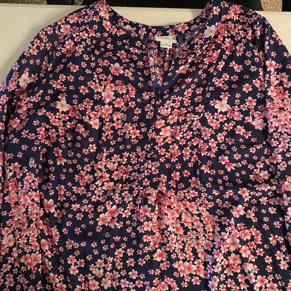 EUC Liz Claiborne Woman 1x Peasant Blouse